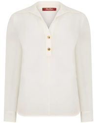 Max Mara - Aia-Tone Button Silk Blouse - Lyst