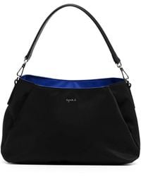 agnès b. - Logo-Plaque Satin Shoulder Bag - Lyst