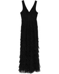 Twinset - Ruffled V-Neck Long Dress - Lyst