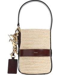 Chloé - Logo Raffia Shoulder Bag - Lyst
