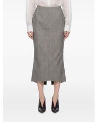 MATIERES FECALES - Prince Of Wales Check Raw-Cut Skirt - Lyst