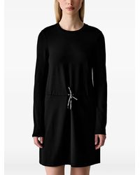 KARL LAGERFELD - Drawstring Long-Sleeve Mini Dress - Lyst