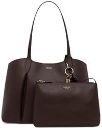 Guess - Melody Logo-Plaque Pebbled-Effect Tote Bag - Lyst
