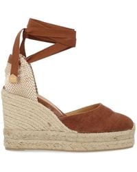 Castañer - Espadrilles Carina Compensées À Chevilles Nouées - Lyst