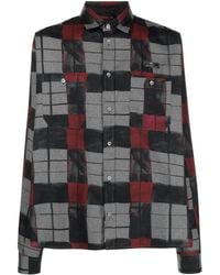 4SDESIGNS - Checked Pattern Long Sleeved Shirt - Lyst