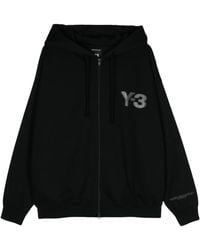 Y-3 Adidas Y3 Square Velvet Spacer Full Zip Hoodie in Black Y-3 Adidas Y3 Square Velvet Spacer Full Zip Hoodie in Black