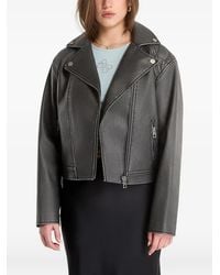 Guess - Quilted-Panel Belted Long Sleeved Jacket - Lyst