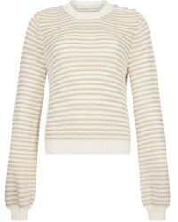 Liu Jo - Striped Button-Detailed Jumper - Lyst
