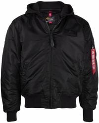 Alpha Industries - Logo Zipped Bomber Jacket - Lyst