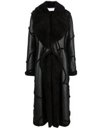 Chloé - Shearling-Trim Leather Coat - Lyst