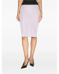 Saint Laurent - Semi-Sheer Midi Skirt - Lyst