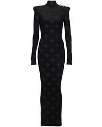 Balmain - Abito Lungo A Quadretti - Lyst