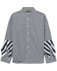 Comme des Garçons - Layered Striped Cotton Shirt - Lyst