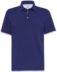 Brunello Cucinelli - Shirt-Style Collar Polo With Faux-Layering - Lyst