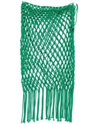 Frankie Shop - Tropea Macramé-Knit Fringed Midi Skirt - Lyst