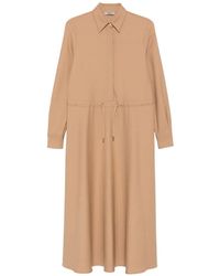 Herno - Abito Midi A Maniche Lunghe Con Coulisse - Lyst