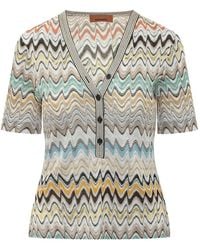 Missoni - Zigzag V-Neck Knitted Top - Lyst