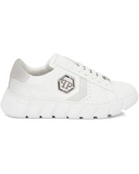 Philipp Plein - Hexagon Force Leather Low-top Trainers - Lyst