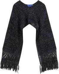 Mes Demoiselles - Fringe-Trimmed Metallic-Knit Poncho - Lyst