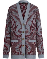 Etro - Wool Jacquard Cardigan - Lyst
