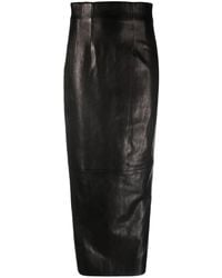 KHAITE - The Loxley Leren Kokerrok - Lyst