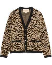 Valentino Garavani - Animal-Print Jacquard Cardigan - Lyst