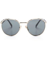 Prada - Logo-engraved Round-frame Sunglasses - Lyst