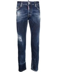 DSquared² - Ripped-detail Cropped Jeans - Lyst