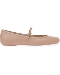 Gianvito Rossi - Carla Leather Ballet Pumps - Lyst