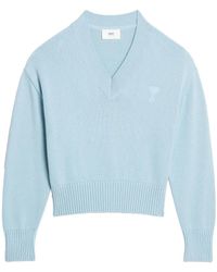 Ami Paris - Ami De Coeur Pullover Mit V-Ausschnitt - Lyst