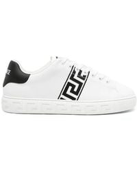 Versace - Weiße Sneakers Mit Greca-Stickerei - Lyst