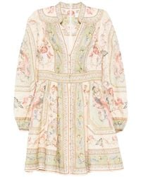 Zimmermann - Roselight Linen Mini Dress - Lyst