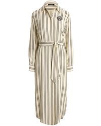 Ralph Lauren - Striped Belted Midi Dress - Lyst