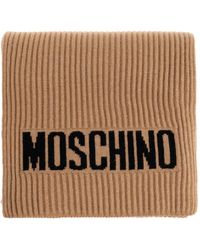Moschino - Sciarpa A Coste Con Logo - Lyst