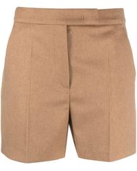 Max Mara - Pantalones cortos de punto con talle alto - Lyst