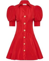 Rebecca Vallance - Mini-Jurk Met Pofmouwen En Knopen - Lyst