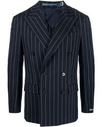 Polo Ralph Lauren - Pinstriped Double-breasted Blazer - Lyst