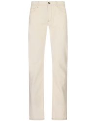 Canali - Logo-Patch Straight-Leg Jeans - Lyst