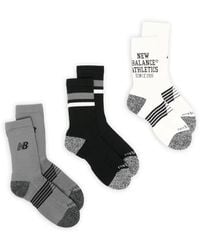 New Balance - Logo-Print Striped Socks Set (Set Of Three) - Lyst