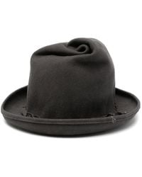 Yohji Yamamoto - Ruffled-Trim Fedora Hat - Lyst