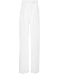 Max Mara - High-Waist Crinkled Straight Trousers - Lyst