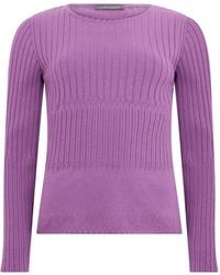 Alberta Ferretti - Ribbed-Knit Round-Neck Sweater - Lyst