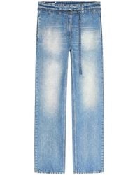 Dries Van Noten - Belted Straight-Leg Denim Pants - Lyst