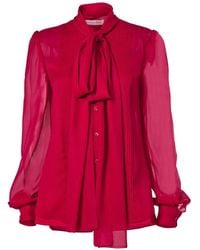 Carolina Herrera - Pleated-Detail Blouse - Lyst