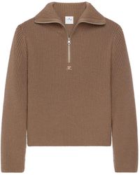 Courreges - Half-Zip Ribbed-Knit Sweater - Lyst
