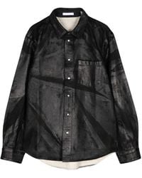 Helmut Lang - Foil-Print Denim Shirt Jacket - Lyst