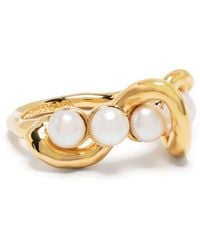 Missoma - Molten Pearl Twisted Stacking Ring - Lyst