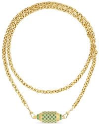 Marie Lichtenberg - Check Emerald And Diamond Locket Necklace - Lyst