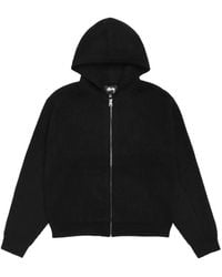 Stussy - Waffle-Knit Zip-Up Hoodie - Lyst