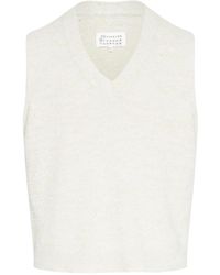 Maison Margiela - V-Neck Sleeveless Knit Vest - Lyst